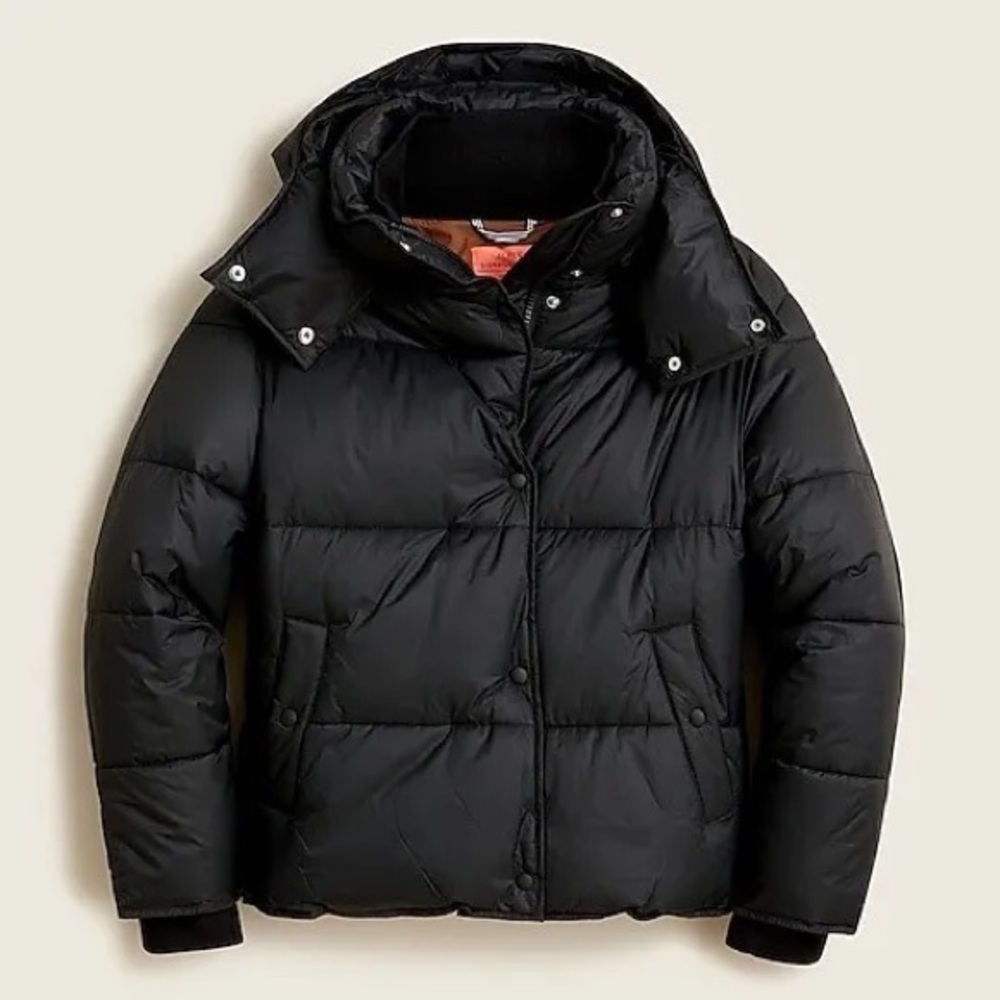 J. Crew Flurry Puffer Jacket Black with PrimaLoft | M